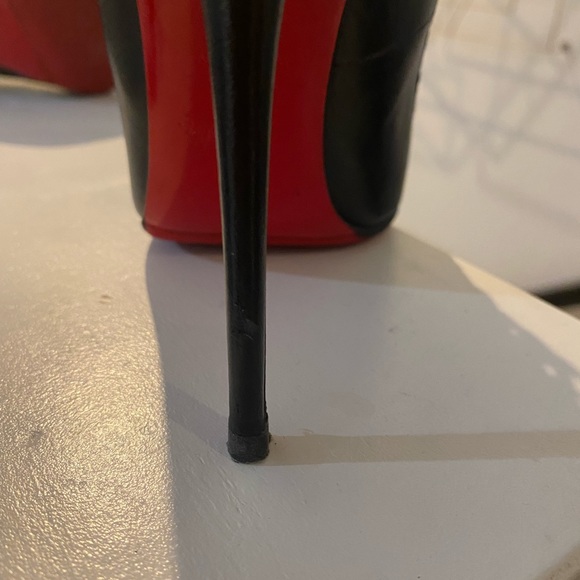 Louboutin Black Kid Leather Gortik 37 - Picture 6 of 8
